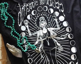 Domestic Goddess Tee, Domestic AF mom boss tee, domesticated tee shirt, goddess mother tee