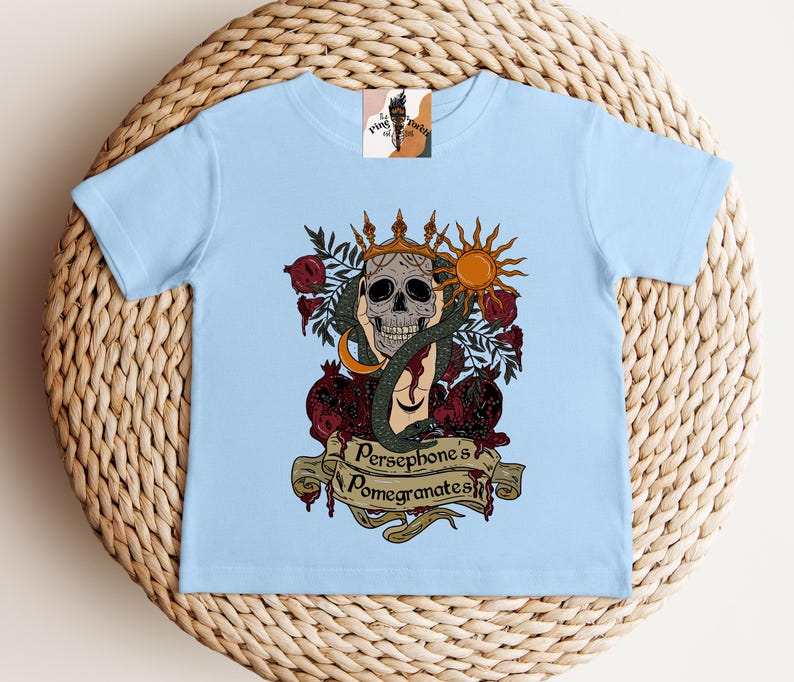 Persephone's Pomegranates Greek Kids shirt, Persephone goddess kids tee, Persephone kids tee, greek goddess kids shirt, greek goddess shirt image 4