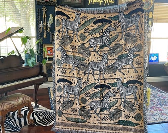 Zebra pattern Throw Blanket, zebra safari pattern blanket, zebra print pattern woven Throw, zebra  pattern Large Tapestry Throw Blanket