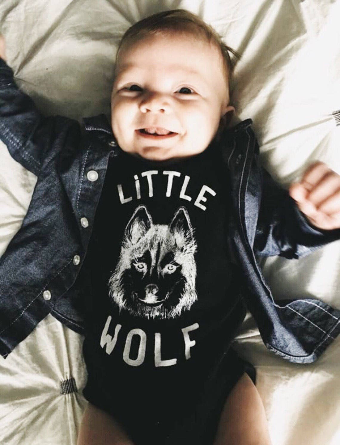 Little Wolf Shirt Wolf Baby Wolf Bodysuit Wolf Baby Shirt Etsy