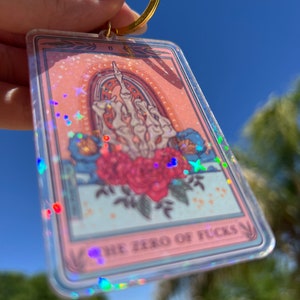 The Zero of Fs Tarot Card Holographic Keychain, Funny Skeleton Tarot ...