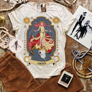 Aries Zodiac Tee, Aries zodiac gift, Zodiac aries birthday gift, Zodiac Shirt, Aries art print, aries bday gift, aries shirt, aries adult