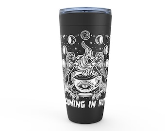 Tiger Coffee Tumbler, Tiger Evil Eye Coffee Tumbler, Hot Coffee Tiger Occult Tumbler, Witchy Tiger Tumbler