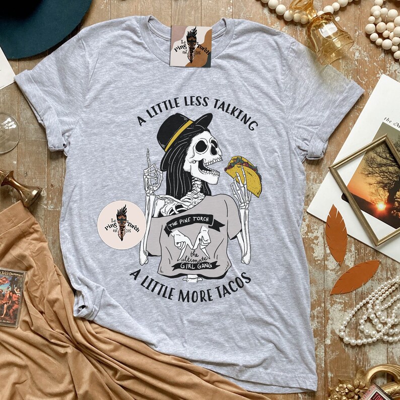 Moins de parler plus de tacos, chemise Taco Tuesday, chemise Taco, chemise tacos drôle, chemise Guac, chemise pour femme Taco Tuesday, chemise thème taco image 3