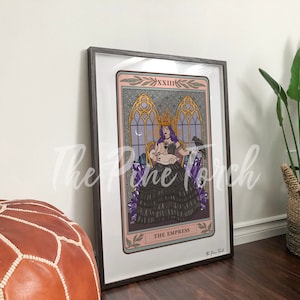 The Empress Tarot framed print, The Empress Tarot Card poster, Empress breastfeeding Tarot card print, empress art, tarot framed poster
