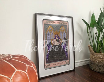 The Empress Tarot framed print, The Empress Tarot Card poster, Empress breastfeeding Tarot card print, empress art, tarot framed poster