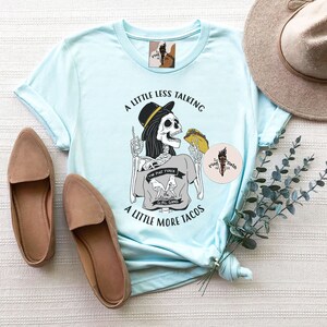 Moins de parler plus de tacos, chemise Taco Tuesday, chemise Taco, chemise tacos drôle, chemise Guac, chemise pour femme Taco Tuesday, chemise thème taco image 5