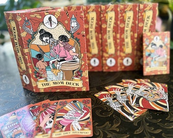 The Mom Deck, Skeleton Mom Tarot Deck, Tarot Card Mom Oracle Deck Audacity, Funny new mom skeleton tarot deck, funny oracle deck, audacity