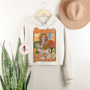 Demeter Crop Hoodie, Demeter Greek Goddess crop hoodie, greek myth demeter pasta sweatshirt, demeter edgy crop sweatshirt