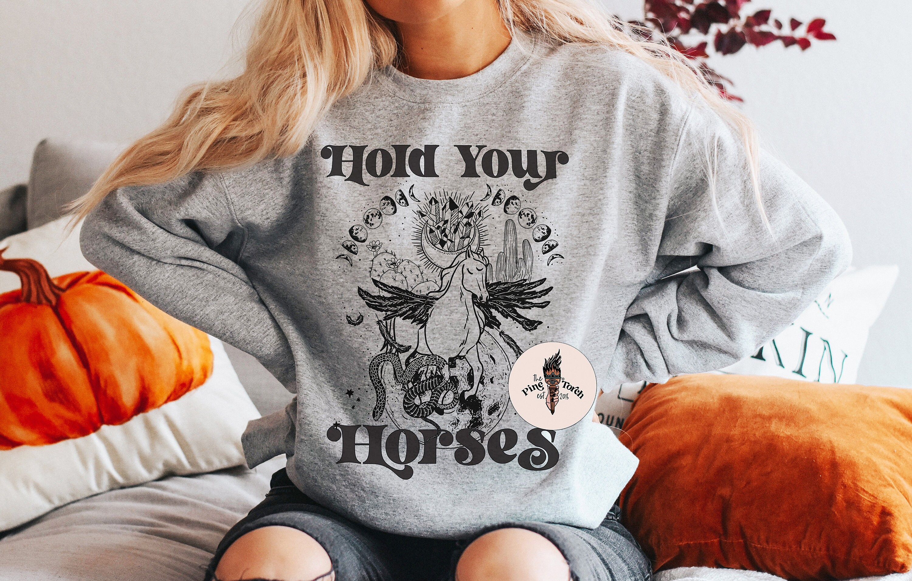 Cowgirl Hold Your Horses Pullover Cowgirl Moon Horse - Etsy