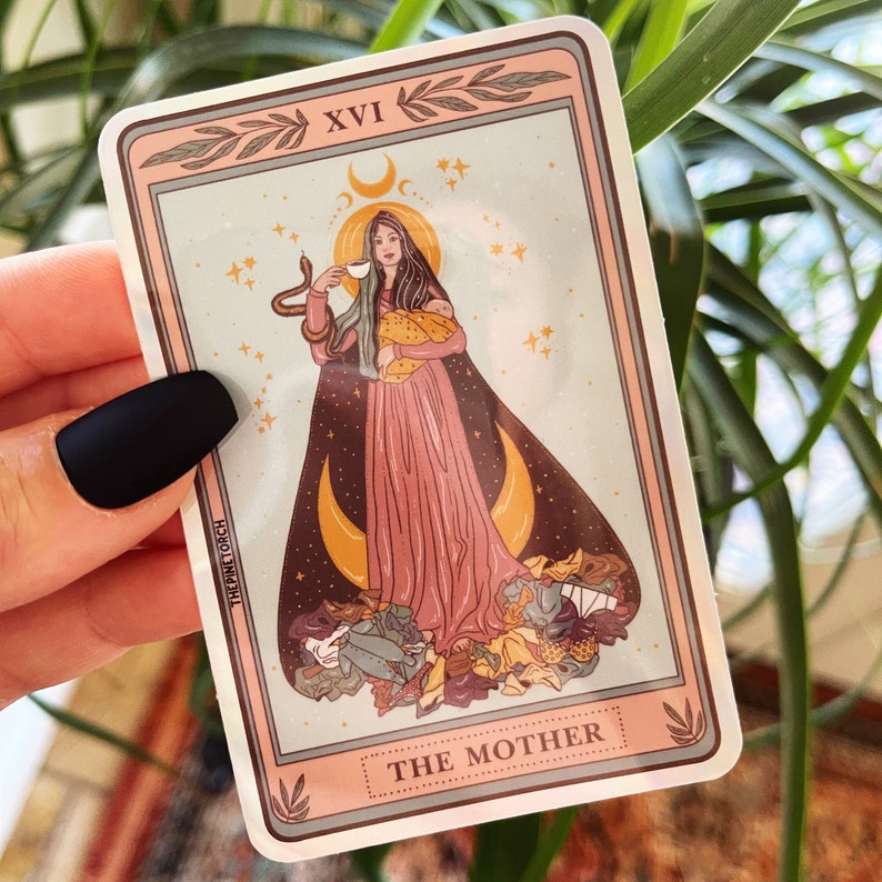 The Mother Tarot Card Holographic Sticker Mom Life Tarot Etsy