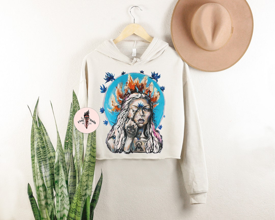 CROPPED WRAP TOP WITH HOOD GODDESS ENERGY