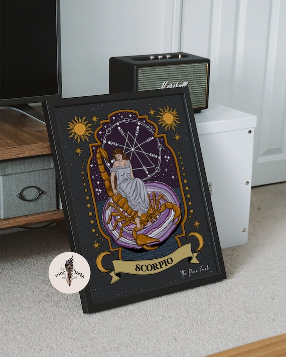 Scorpio zodiac framed print, Scorpio zodiac poster, Scorpio print, Scorpio art print, Scorpio zodiac framed poster, Scorpio gift