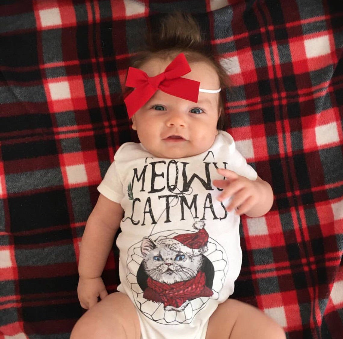 Funny Christmas Bodysuit Cat Christmas One Piece Meowy Etsy