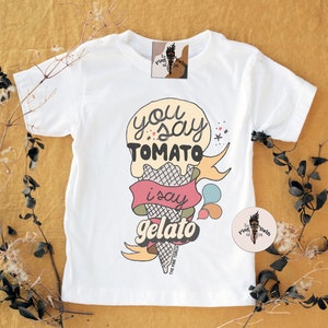 Gelato Rome kids tee, Rome shirt, Roma gelato kids tee, tomato gelato shirt, Retro Rome Baby, Rome theme kids tee, Italian gelato