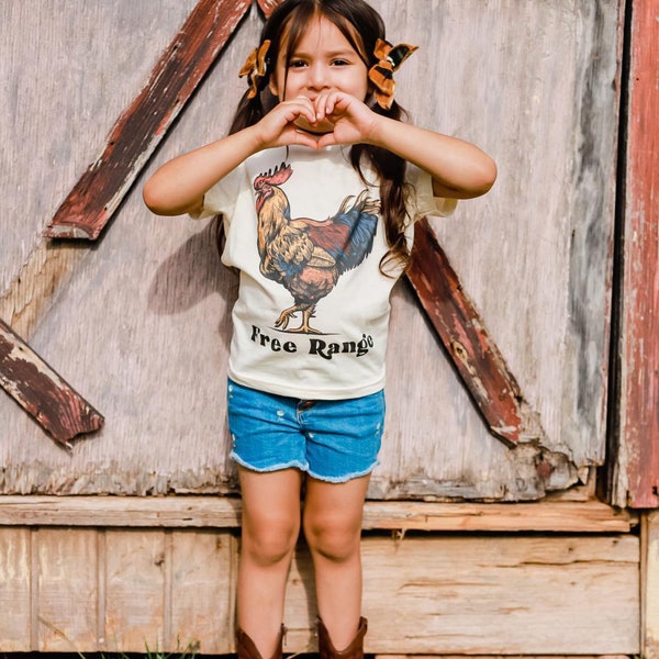 Farmer Shirt, Rooster Shirt, Crunchy Kid, Organic Kid, Rooster Chicken Shirt, Farm life, rooster kids tee