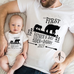 First Father's Day Daddy and Me Set, Bear First Father's Day, Custom Bear First Father Day, Bear Father's Day Gift, First Father's Day Gift