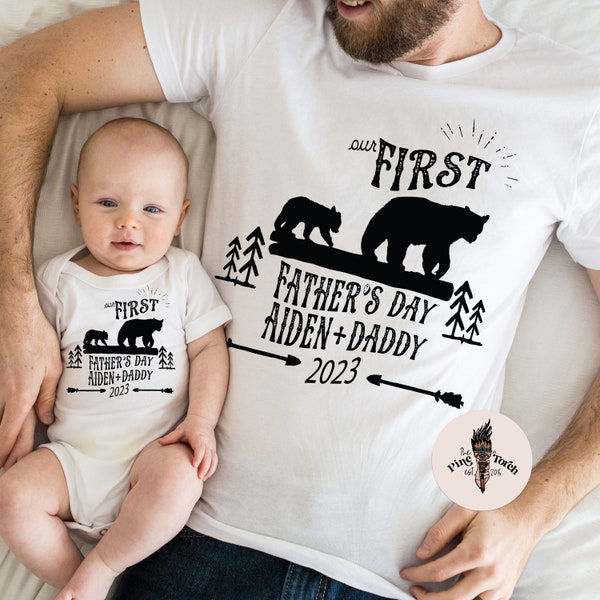 First Father's Day Daddy and Me Set, Bear First Father's Day, Custom Bear First Father Day, Bear Father's Day Gift, First Father's Day Gift