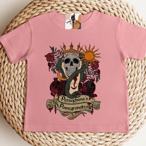 Persephone's Pomegranates Greek Kids shirt, Persephone goddess kids tee, Persephone kids tee, greek goddess kids shirt, greek goddess shirt image 1