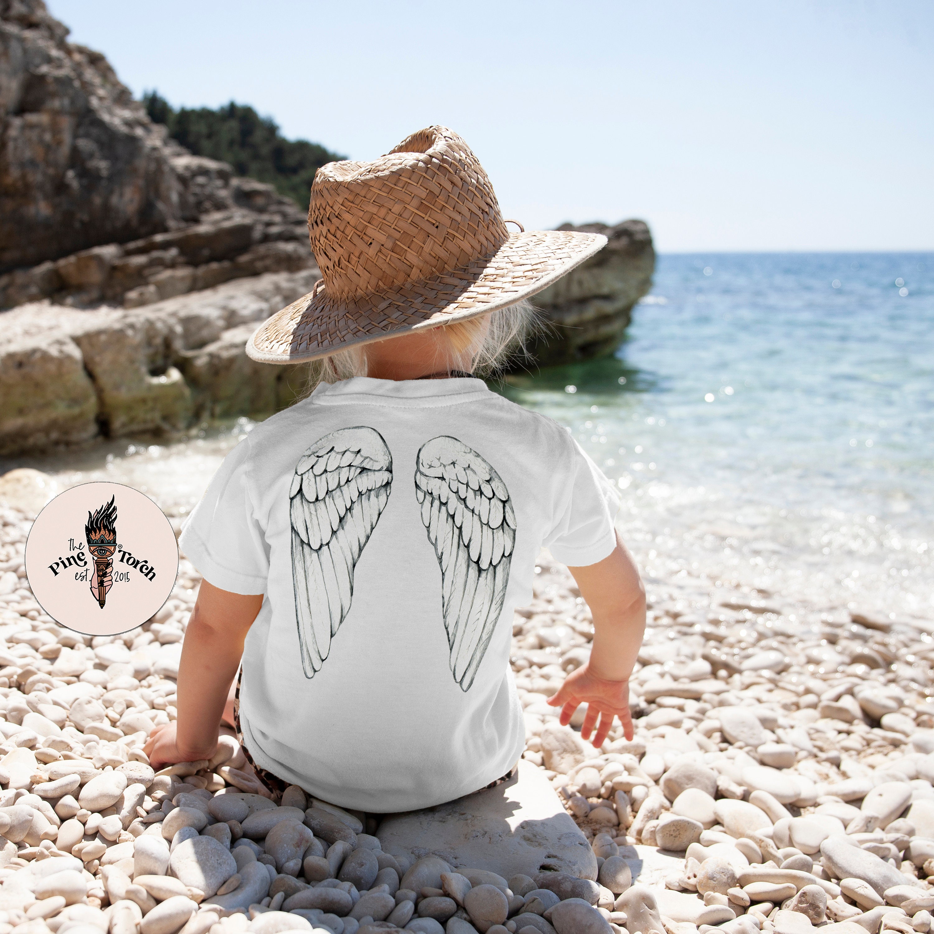 angel wings kids tee, angel wings shirt back, kids angel wings top, wings on the back toddler tee, angel baby top, guardian angel tee