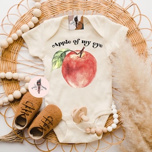 Apple of My Eye Bodysuit, Farmer Market Bodysuit, Cute apple bodysuit, apple baby shirt, apple kids Shirt, Baby Shower