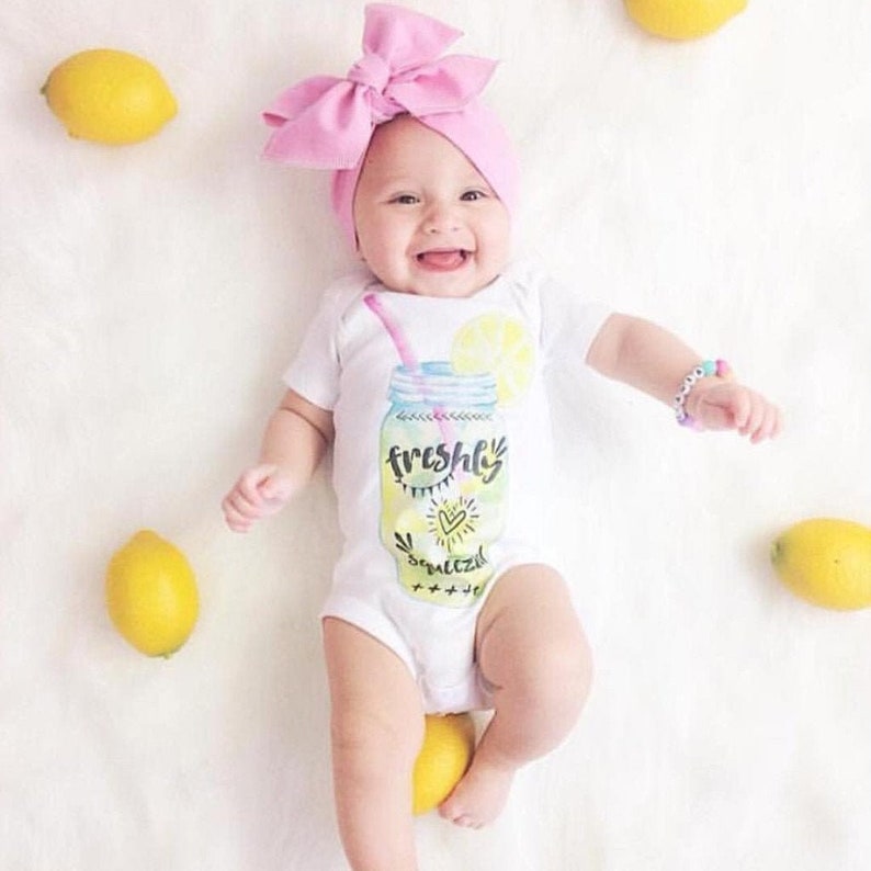 Freshly Squeezed Onesie | Stay At Home Mum Lemonade Baby Freshly Squeezed One piece lemon baby image 0