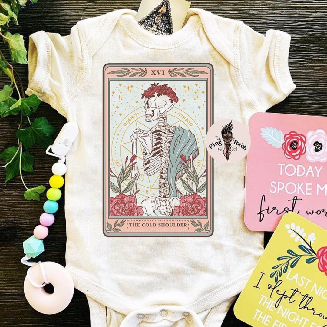 Skeleton Tarot Card Cold Shoulder Bodysuit Tarot Card Baby - Etsy