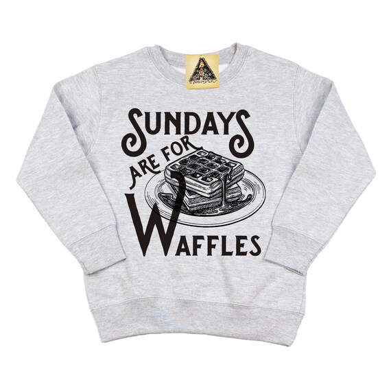 Waffles pullover, waffles kids pullover, Sundays are for Waffles Pullover,  vintage theme kids pullover, brunch theme kids pullover, waffles