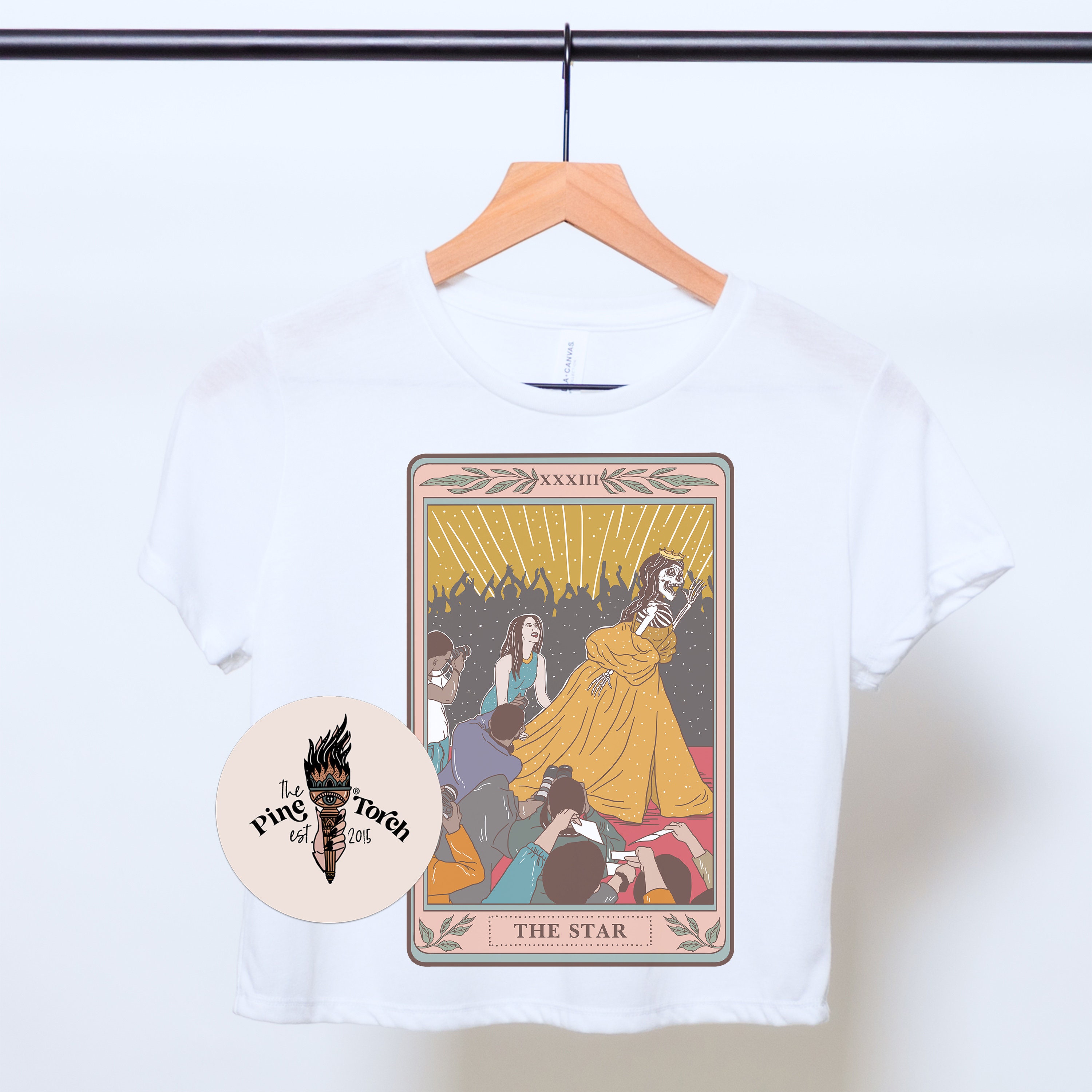 The Star Tarot Card Crop Top Tee Funny Skeleton Star Tarot - Etsy