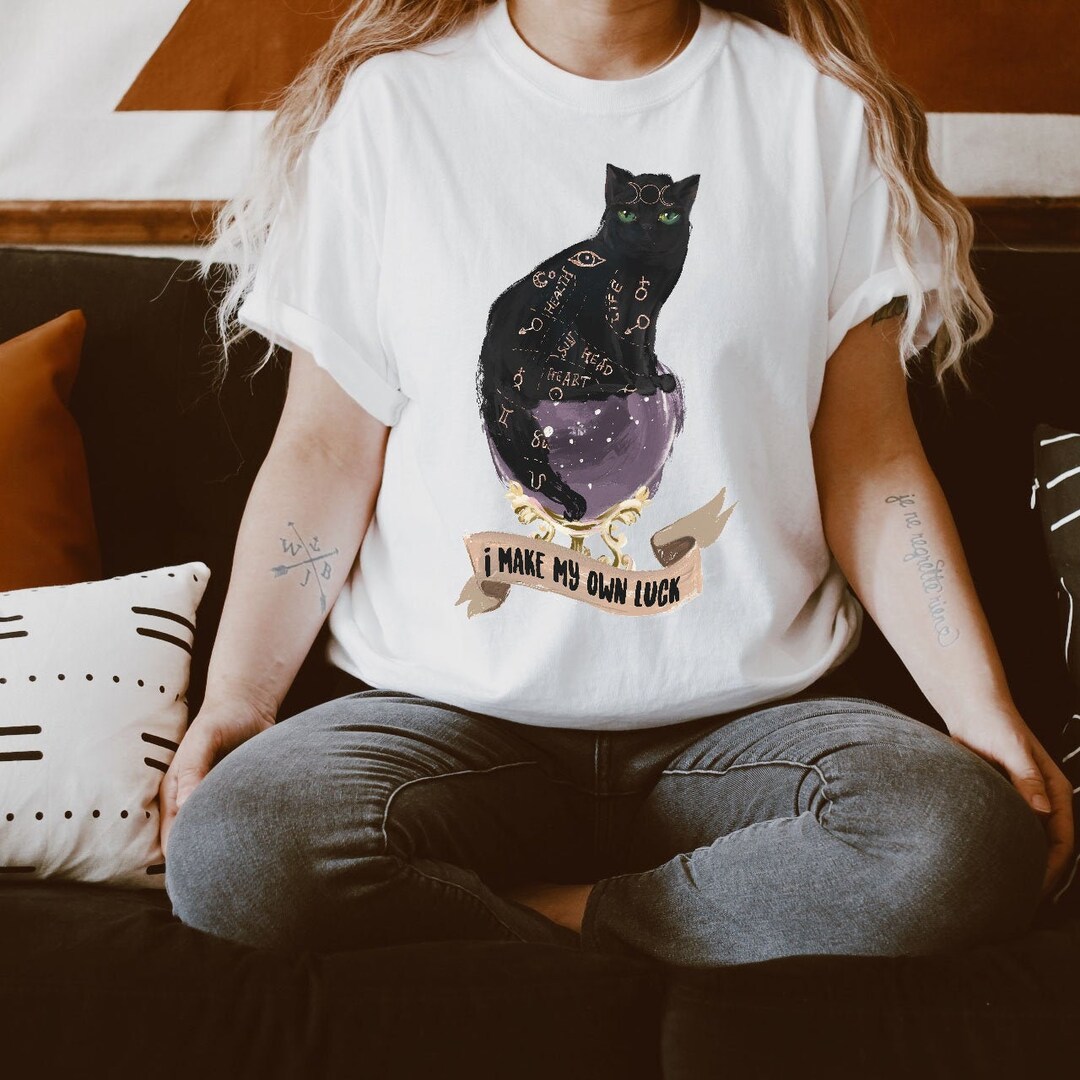 Black Cat Shirt, Cat Person Shirt, Funny Cat Shirt, Mystical Cat Shirt