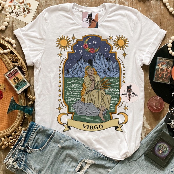 Virgo Zodiac tee, Virgo tee, Zodiac Virgo birthday gift, Virgo birthday gift, Virgo gift, Virgo art, Virgo unisex tee, virgo artwork