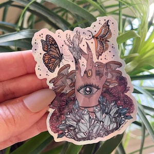Butterfly crystal Holographic Waterproof Sticker, crystals sticker, Waterproof holographic Sticker, Water bottle, laptop, phone stickers
