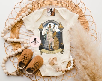 Athena Greek Goddess Bodysuit, Athena Bodysuit, Athena greek goddess Baby, Athena Greek baby gift, greek goddess baby bodysuit