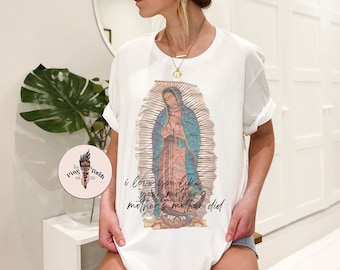 Retro Virgin Mary shirt, Motherline virgin mary tee, mother mary evil eye manifestation shirt, poetic virgin mary, Spiritual divinity shirt