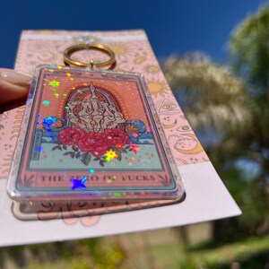 The Zero of Fs Tarot Card Holographic Keychain, Funny Skeleton Tarot ...