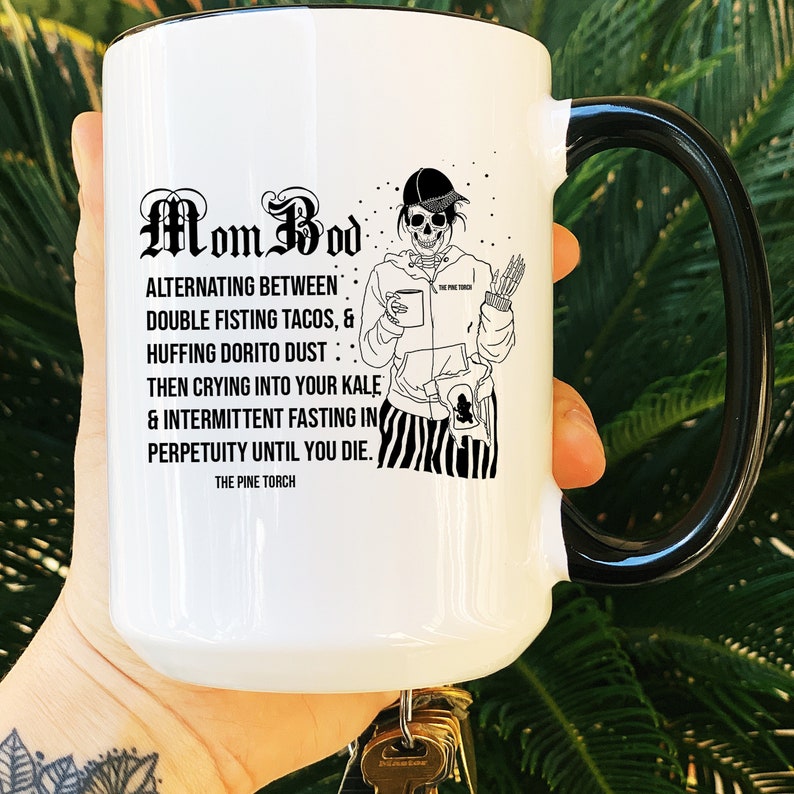 Skeleton Mom Mug, Funny Mom Life Mug, Funny Mom Mug, Skeleton woman mug, skeleton mug, funny diet mug, edgy skeleton mug bild 1