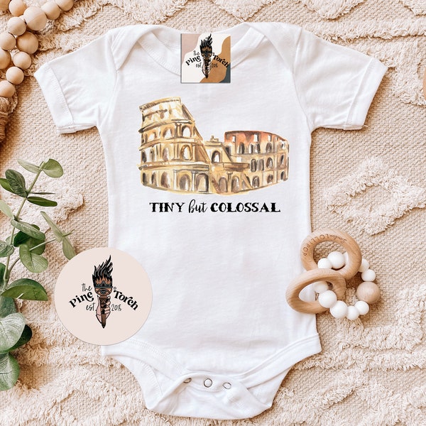 Rome Baby Gift, Colosseum bodysuit, Italian Baby Gift, Italian Baby, Tiny But Colossal, Baby Boy baby one piece, Rome Baby Gift