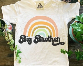 Big Brother Shirt, Retro Big Brother Shirt, Rainbow Baby Shirt, Big Brother Announcement, pregnancy announcement, matching Brother shirts