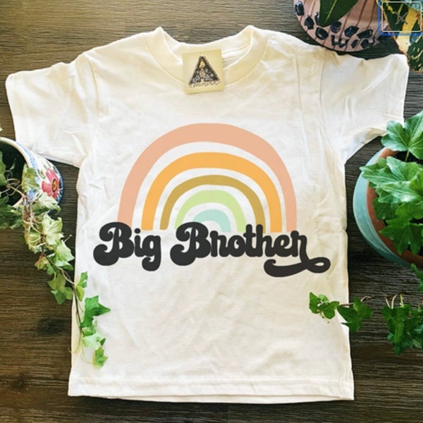 Big Brother Shirt, Retro Big Brother Shirt, Rainbow Baby Shirt, Big Brother Announcement, pregnancy announcement, matching Brother shirts