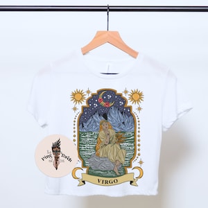 Virgo Zodiac crop Top Tee, witchy Virgo zodiac crop top, Virgo cropped tee, Virgo crop top shirt, Virgo zodiac gift