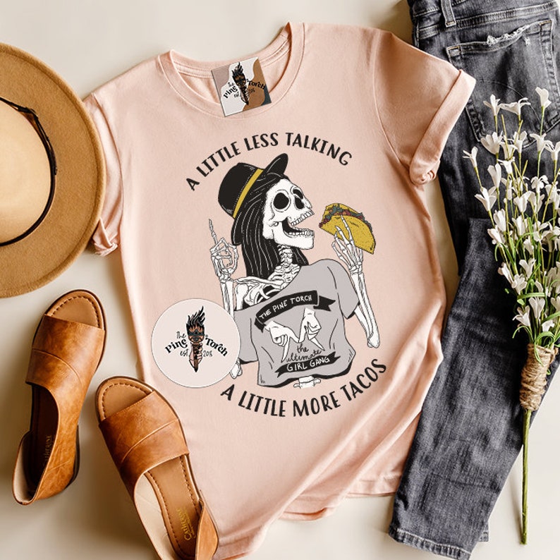 Moins de parler plus de tacos, chemise Taco Tuesday, chemise Taco, chemise tacos drôle, chemise Guac, chemise pour femme Taco Tuesday, chemise thème taco image 4