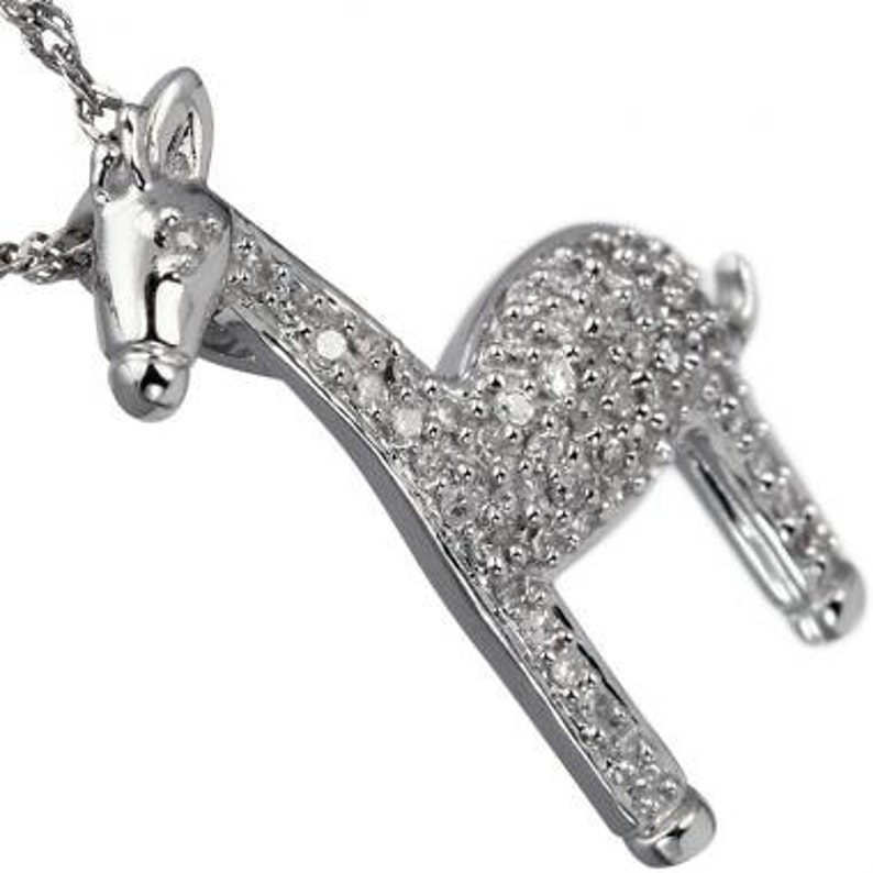 Giraffe Diamond Pendant Necklace Giraffe Animal Necklace Etsy