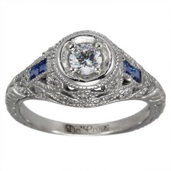 filigree sapphire ring