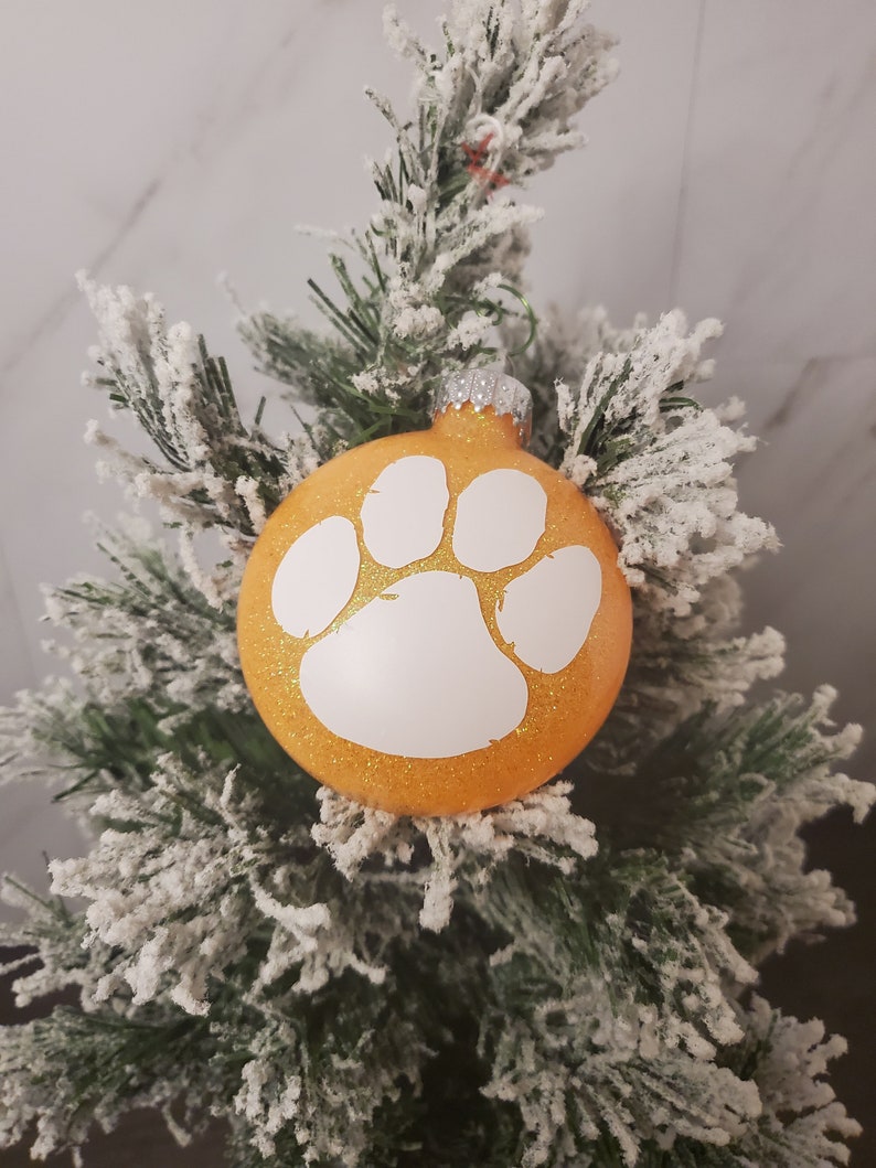 2021 Ornament Clemson Tigers Christmas Gift for Him for Her for Graduate Custom Glitter Ornament Tiger Paw Ornament Stocking Stuffer