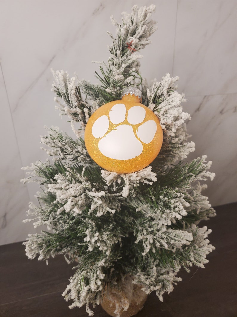 2021 Ornament Clemson Tigers Christmas Gift for Him for Her for Graduate Custom Glitter Ornament Tiger Paw Ornament Stocking Stuffer