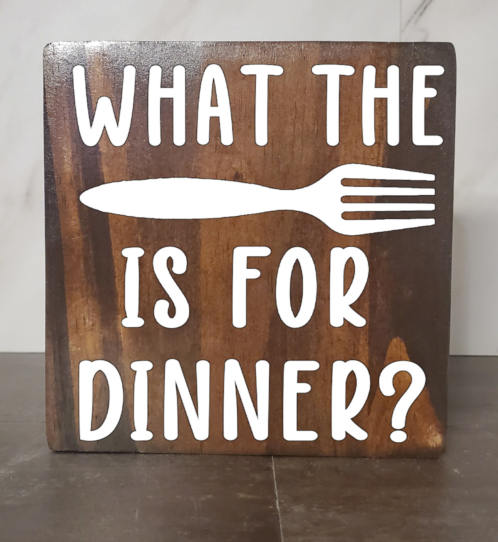 What the Fork Is for Dinner Kitchen Sign Small Wood Sign Etsy