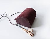 Only One Left_Burgundy Suede Cross body Bag
