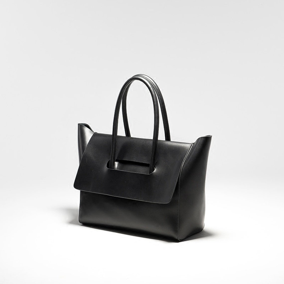 Luxury Black Leather Handbag | Etsy
