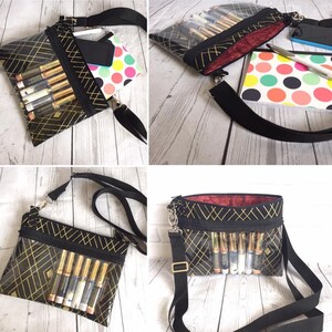 Crossbody Bag With Clear Vinyl Display Window - Lipsense Display Bag - Product Display Bag - Separate window pocket for face mask