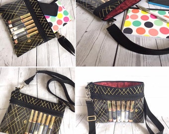 Crossbody Bag With Clear Vinyl Display Window - Lipsense Display Bag - Product Display Bag - Separate window pocket for face mask